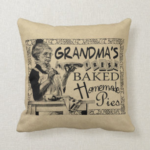 Vintage Grandma's Homemade Pies Gifts Throw Pillow
