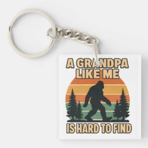 Vintage Grandpa Bigfoot Retro Sasquatch Funny Keychain