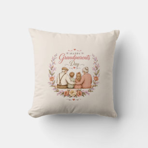 Vintage Grandparents Day Throw Pillow