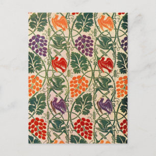 Vintage Grape and Vine Wallpaper Pattern Postcard
