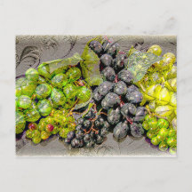 Vintage Grape Digital Art Postcard