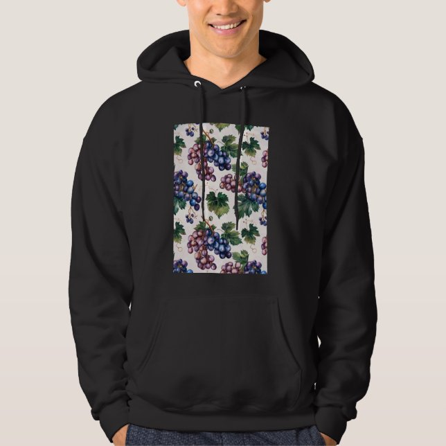 Vintage Grape Fruit Pattern Art Hoodie (Front)