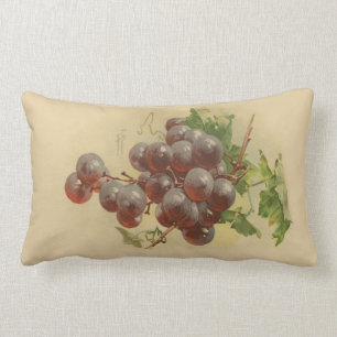 Vintage grapes lumbar pillow