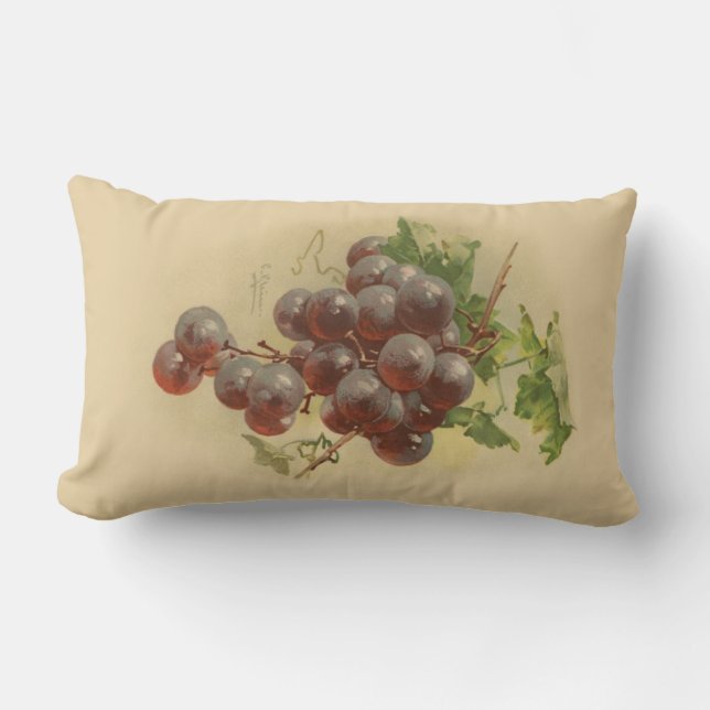 Vintage grapes lumbar pillow (Front)