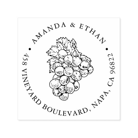 Vintage Grapes | Return Address Self-inking Stamp