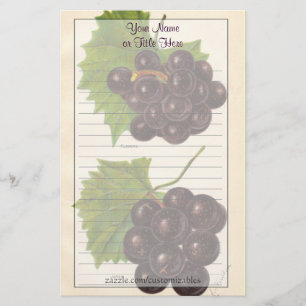 Vintage Grapes Stationery