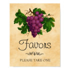 Vintage Grapes Wedding Bridal Shower Favours Sign