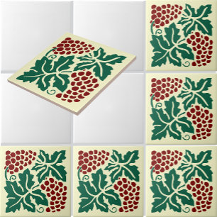 Vintage Grapevine Customizable Colours Tile