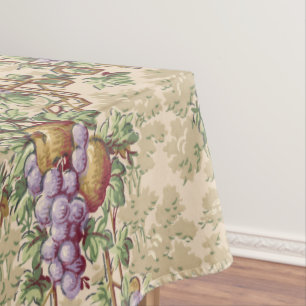 Vintage Grapevine & Fruit Garden Trellis Pattern Tablecloth