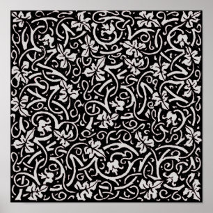 Vintage grapevine trendy decorator floral pattern poster