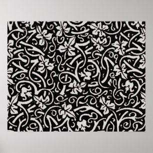 Vintage grapevine trendy decorator floral pattern poster