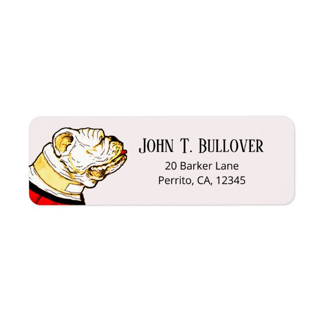 Vintage Graphisme Anglais Blanc Bulldog Pet (Devant)
