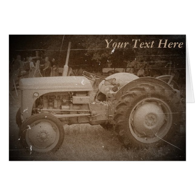 Vintage Gray massey fergison tractor photo sepia (Front Horizontal)