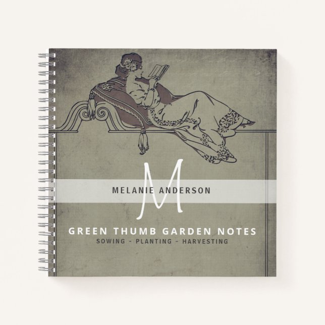 Vintage Gray Secret Garden Journal des Jardiniers (Devant)