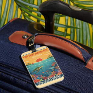 Vintage Great Barrier Reef Australia Luggage Tag