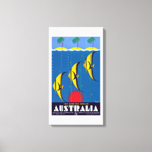 Vintage Great Barrier Reef Australia Travel Canvas Print