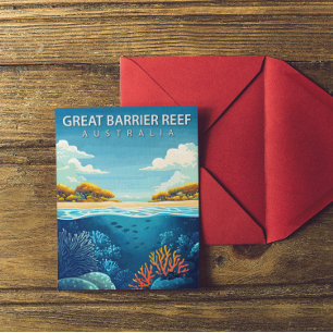 Vintage Great Barrier Reef Australia Travel Postcard