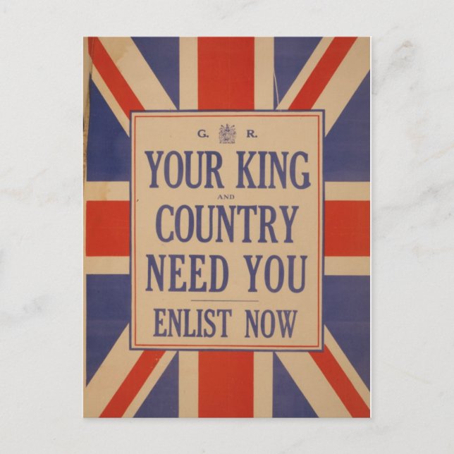 Vintage Great Britain Flag Postcard (Front)