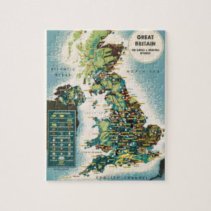 Vintage Great Britain Resources Map Jigsaw Puzzle