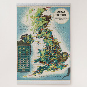 Vintage Great Britain Resources Map Jigsaw Puzzle