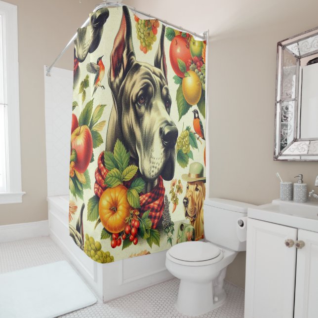 Vintage Great Dane Dog Illustration (In Situ)