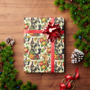 Vintage Great Dane Dog Illustration Wrapping Paper