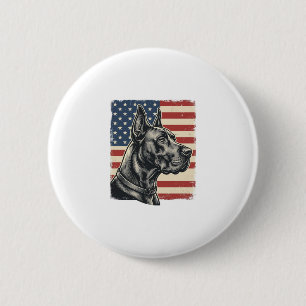 Vintage Great Dane Patriotic Flag Vector Design_1 2 Inch Round Button