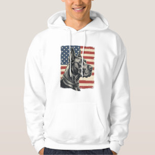 Vintage Great Dane Patriotic Flag Vector Design_1 Hoodie