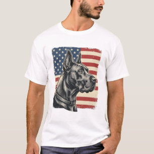 Vintage Great Dane Patriotic Flag Vector Design_1 T-Shirt