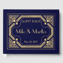 Vintage Great Gatsby Art Déco Mariage Livre d'hôte