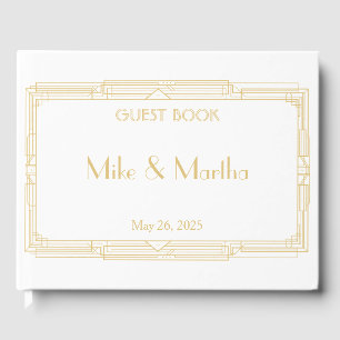 Vintage Great Gatsby Art Déco Mariage Livre d'hôte