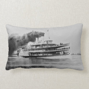 Vintage Great Lakes Steamer The Tashmoo Lumbar Pillow
