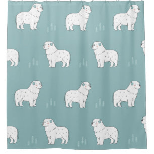 vintage Great Pyrenees dog illustration seamless r
