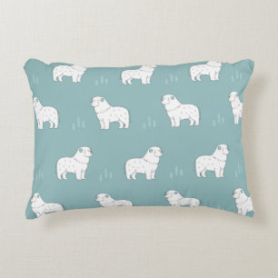 vintage Great Pyrenees dog illustration seamless r Accent Pillow