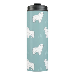 vintage Great Pyrenees dog illustration seamless r Thermal Tumbler