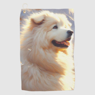 Vintage Great Pyrenees  Dog Painting Golf Towel
