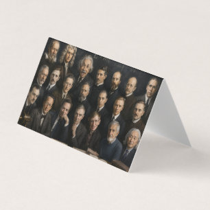 Vintage Great Scientists Portrait Collage Histor Business Card