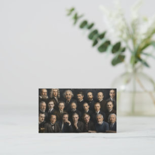 Vintage Great Scientists Portrait Collage Histor Business Card
