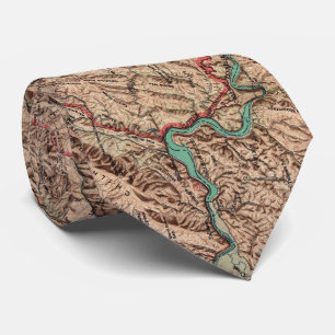 Vintage Great Smoky Mountains National Park Map Tie