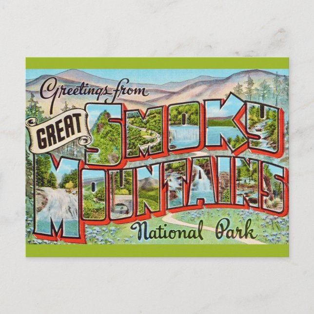 Vintage Great Smoky Mountains Park Postcard (Front)