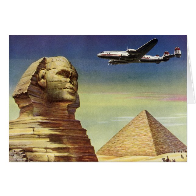 Vintage Great Sphinx of Giza, Pyramids of Egypt (Front Horizontal)