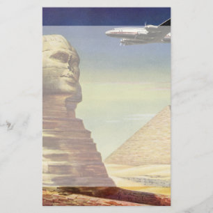 Vintage Great Sphinx of Giza, Pyramids of Egypt Stationery