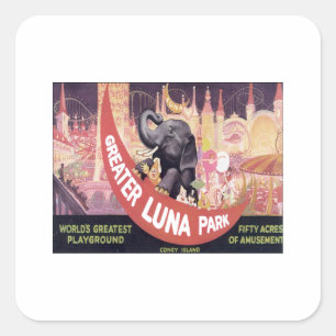 Vintage Greater Luna Park Square Sticker