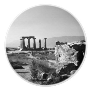 Vintage Greece Ancient Corinth Apollo temple Ceramic Knob