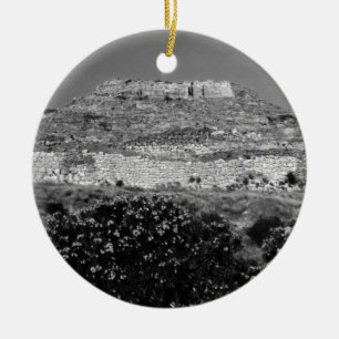 Vintage Greece Athens Mycenae acropolis overview Ceramic Ornament