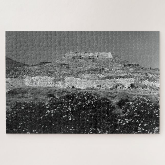 Vintage Greece Athens Mycenae acropolis overview Jigsaw Puzzle (Horizontal)
