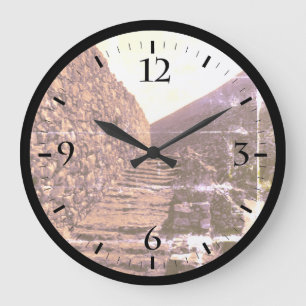 Vintage Greece Athens Mycenae royal stairs Canvas Large Clock