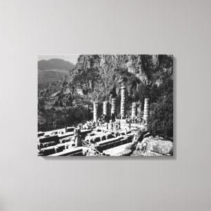 Vintage Greece Delphi Apollo Temple Canvas Print
