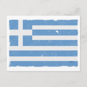 Vintage Greece Flag Postcard