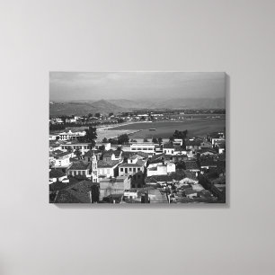 Vintage Greece Nafplion beach Canvas Print